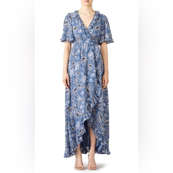 byTiMo Paisley Ruffle Maxi Wrap Dress - Picture 1 of 10
